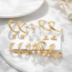 Luxury Gold-Plated Multi-Style Earrings Combo Set