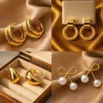 bold gold statement earrings combo