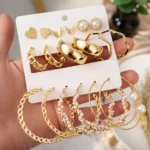 premium gold plated multi style earrings combo set for women