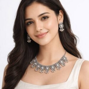 Brass Gold-plated White, Gold Jewel Set 