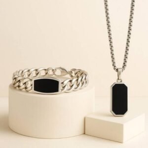 Silver, Black Jewel Set