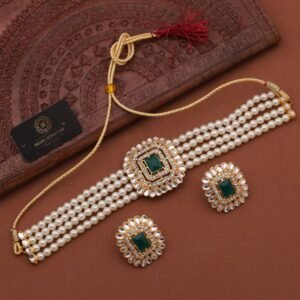 Brass Gold-plated White Jewel Set