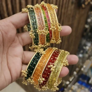kashmiri inspired ghungroo chudi set (24 pcs) – trending gugri bangles collection
